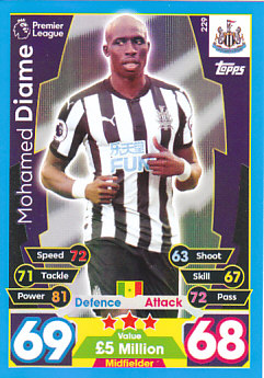 Mohamed Diame Newcastle United 2017/18 Topps Match Attax #229